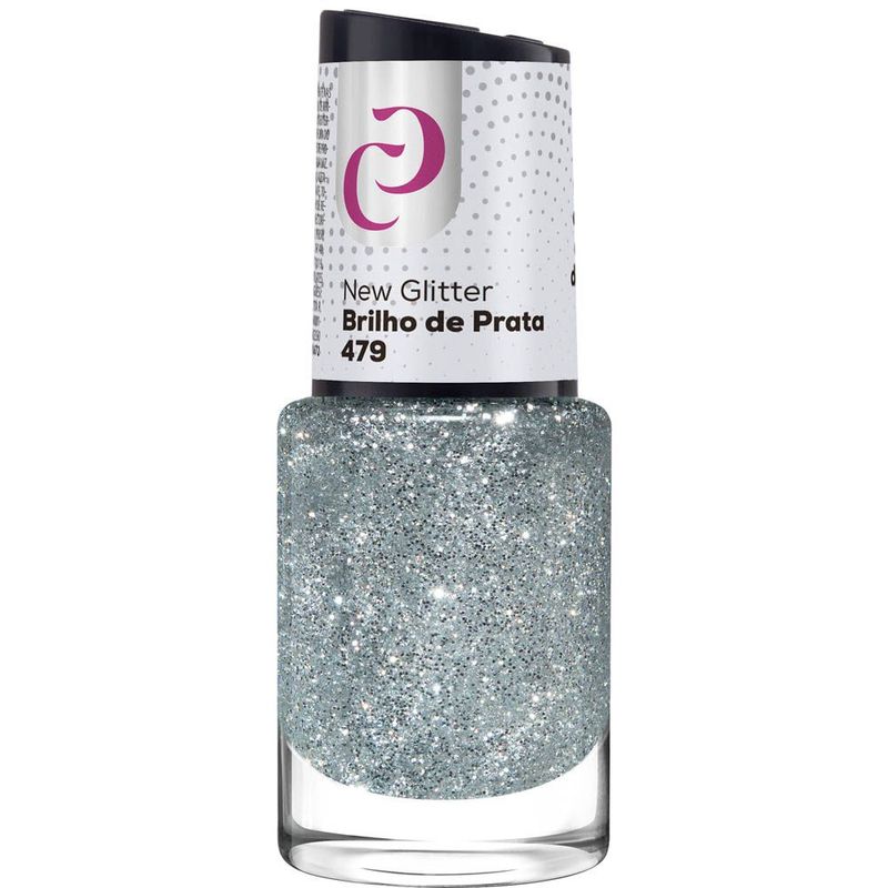 Esmalte Cora 10ml New Glitte Brilho D.prata