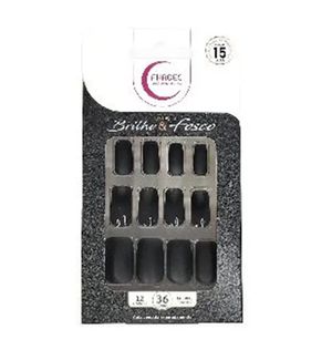 Unhas Postiças Fhaces Brilho E Fosco Pretin.luxo