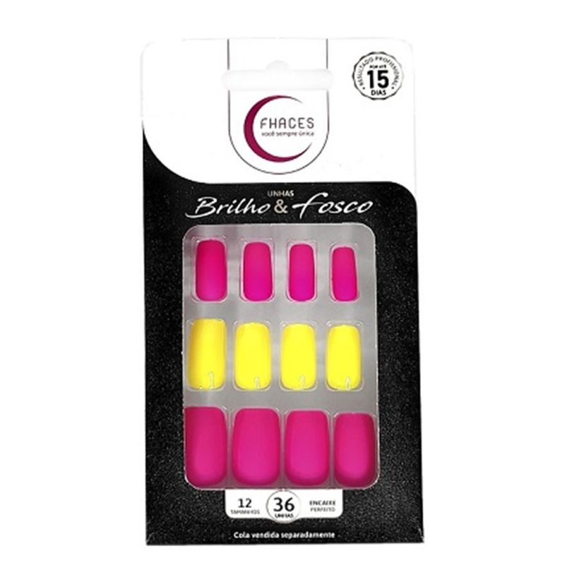 Unhas Postiças Fhaces Brilho E Fosco Ousadia