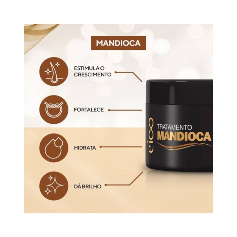 Mascara Capilar Eico 270g Efeito Salao Mandioca