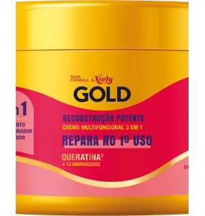 Creme de Tratamento Niely Gold Reconstrução Potente Queratina 430g