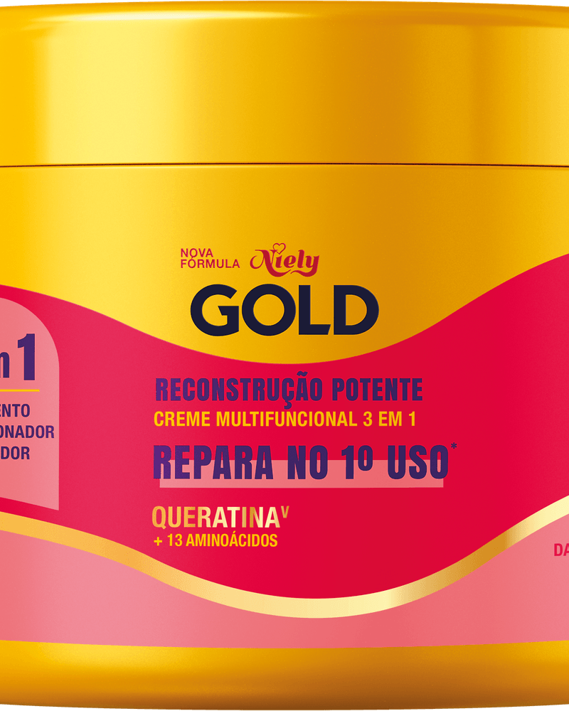 Creme Para Tratamento Niely Gold 430g Rec.potente Queratina