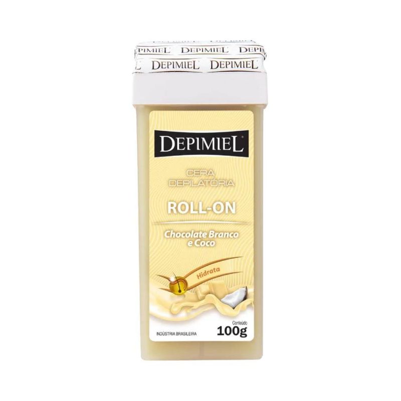 Cera Depilatoria Depimiel 100g Roll-on Choc.branco E Coc