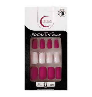 Unhas Postiças Fhaces Brilho E Fosco Rosa