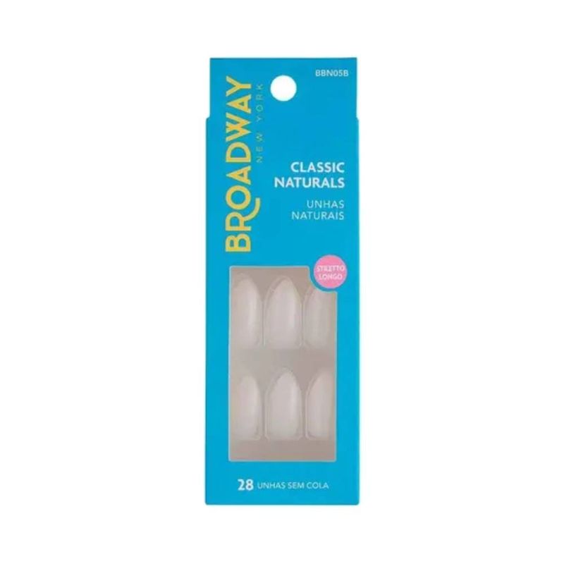 Unhas Postiças Broadway Natural Stileto Longo
