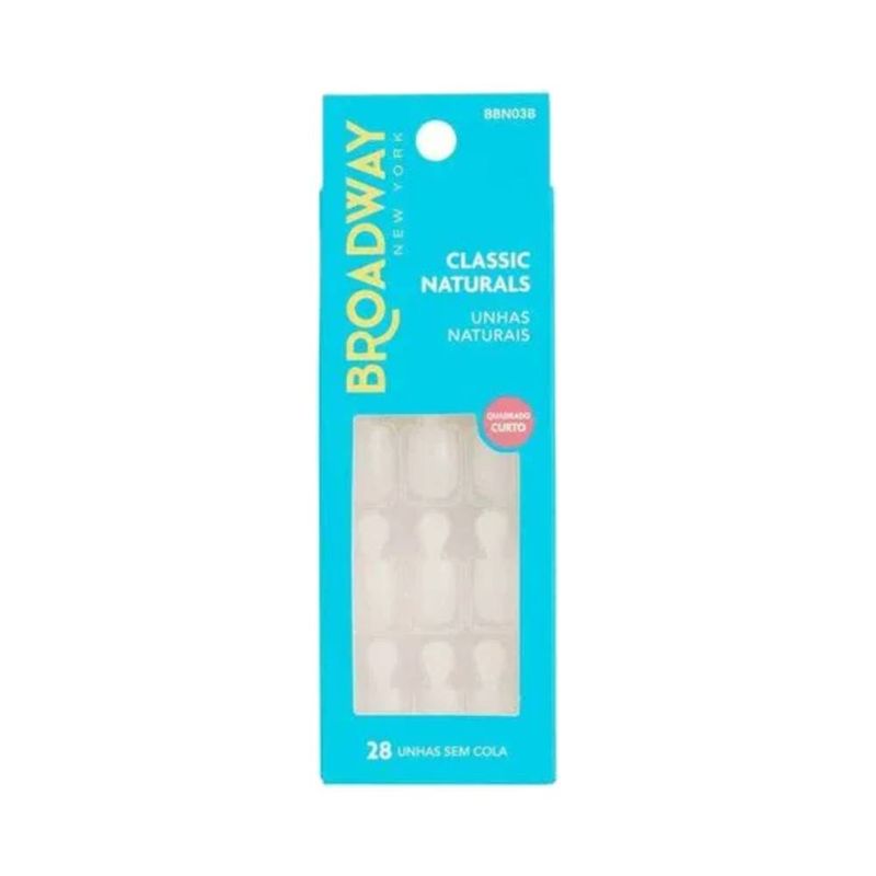 Unhas Postiças Broadway Natural Quad Curt C/aba