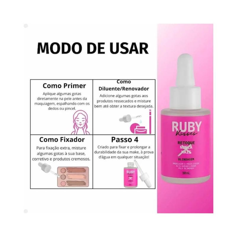 Fixador De Maquiagem Ruby Kisse Blind Retoque Nunca Mais