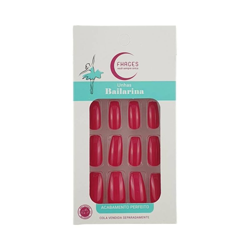 Unhas Postiças Fhaces Balar.verm.radiante C/28