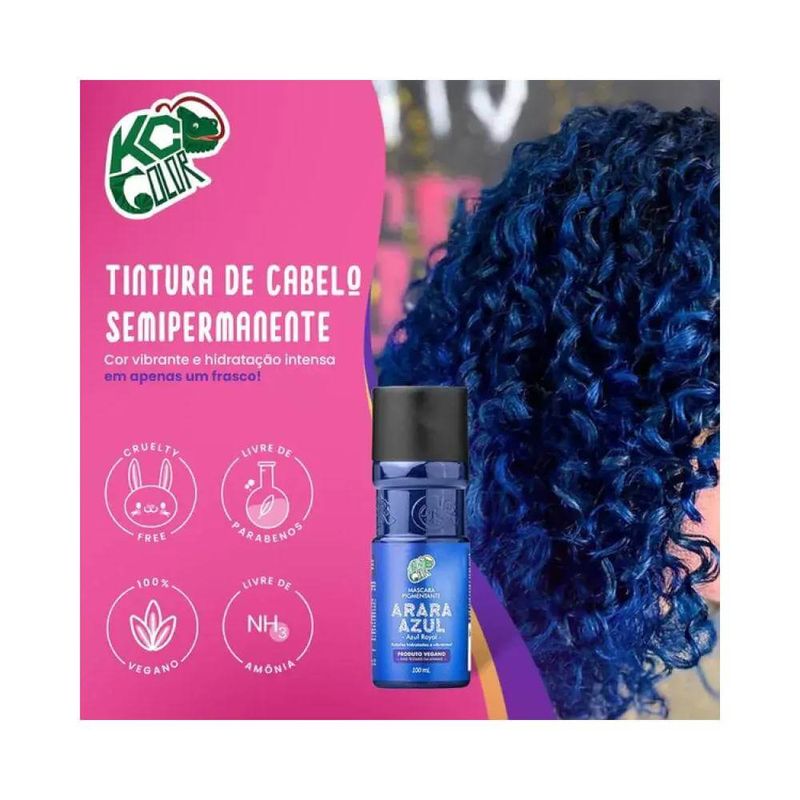 Mascara Capilar Kamaleao 100ml Pigmen.arara Azul