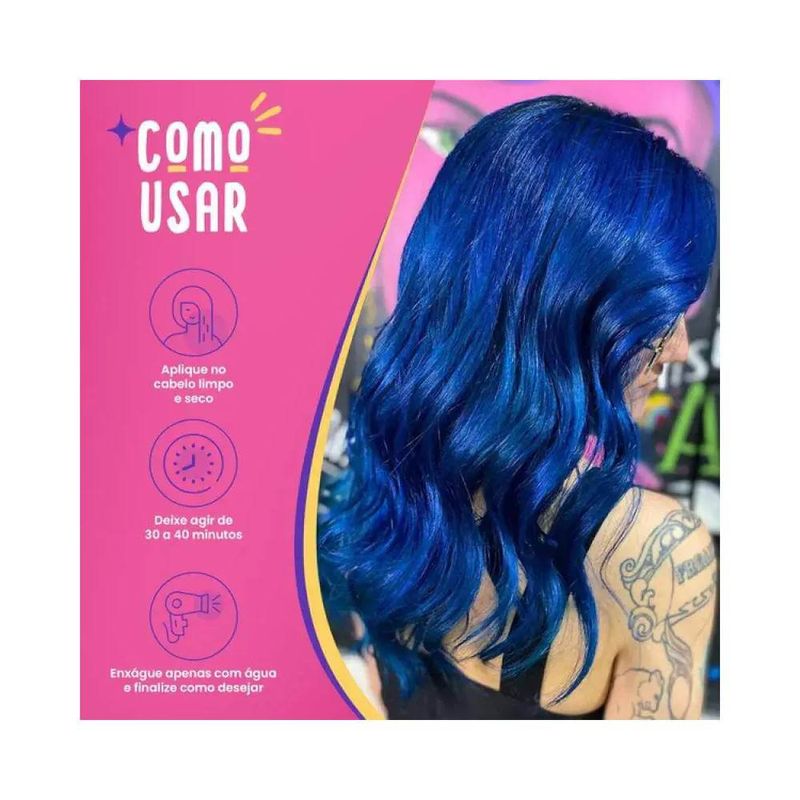 Mascara Capilar Kamaleao 100ml Pigmen.arara Azul