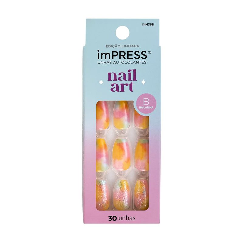Unhas Postiças Kiss Ny Impress Nail Art Candy Syrup