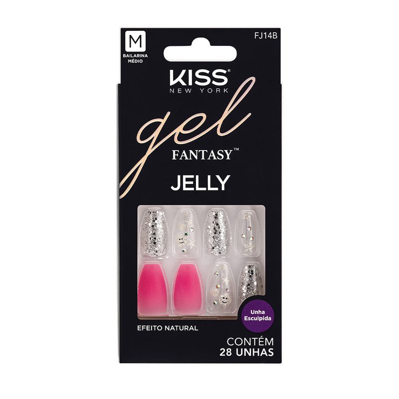 Unhas Postiças Kiss Ny Gel Fantasy Fun E Jelly
