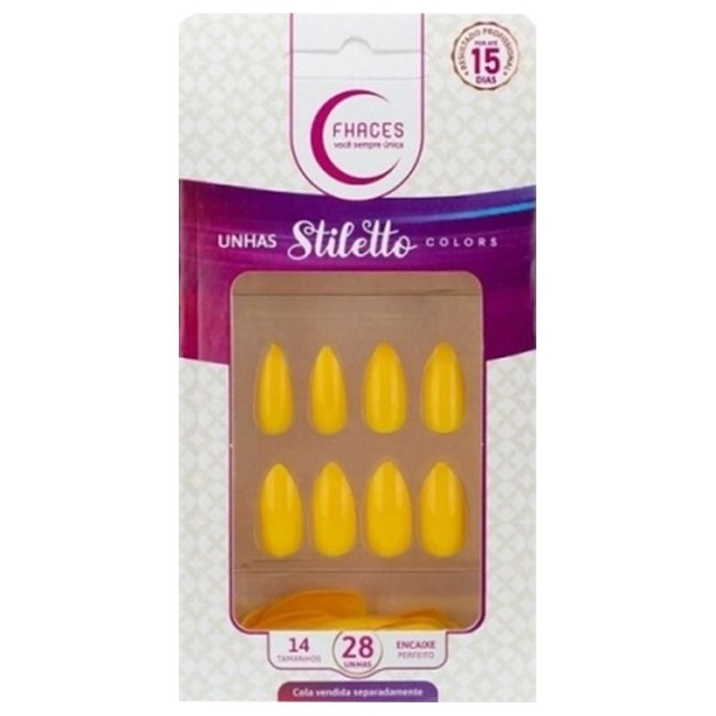 Unhas Postiças Fhaces Nail Encanto C.28 Amarelo