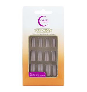 Unhas Postiças Fhaces Top Coat Nude