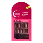 Unhas Postiças Fhaces Color Marrom 28un U3055