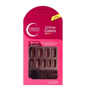 Unhas Postiças Fhaces Colors C/24 Calda Chocol.