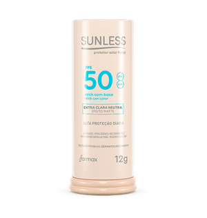 Protetor Facial Stick Sunless FPS 50 com Base Extra Clara Neutra 12g