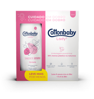 Kit Cottonbaby Sab+refil 400ml Lady Int.hidratante