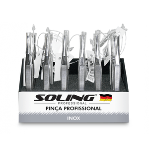 Pinca Soling Ponta Fina Inox Ref.243 Display C/24