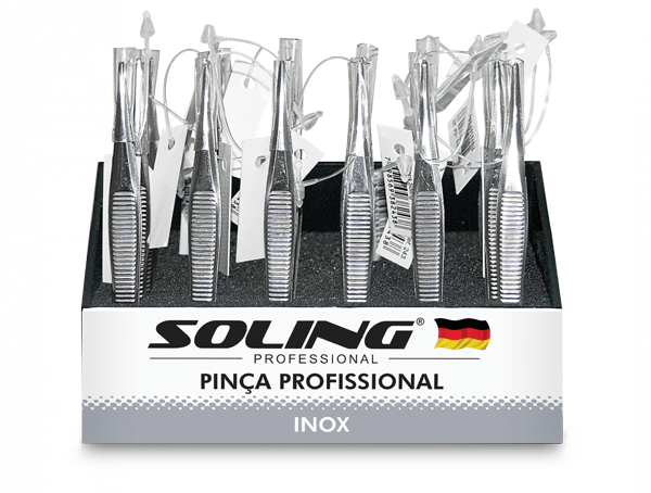 Pinca Soling Ponta Fina Inox Ref.243 Display C/24