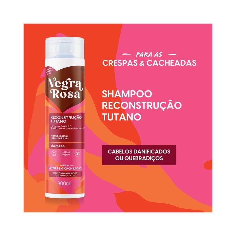 Shampoo Negra Rosa 300ml Reconstrucao