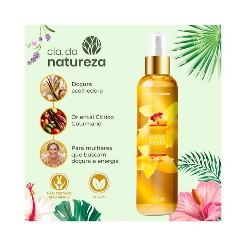 Body Splash Cia Da Nat 240ml Sweet Vanilla