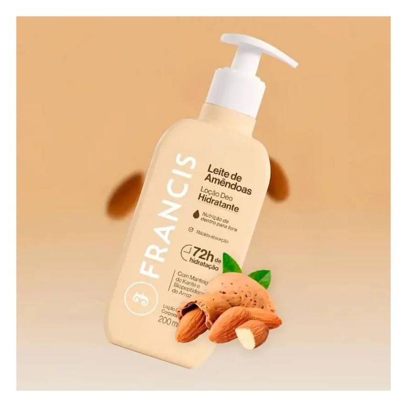 Locao Corporal Francis 200ml Bege Leite De Amendoas