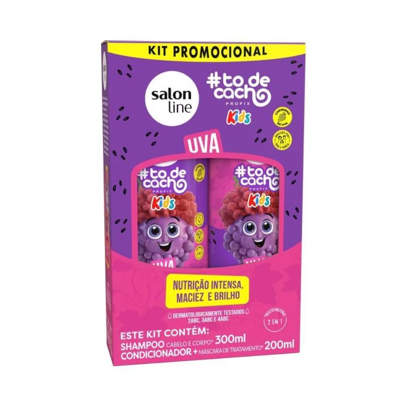 Kit Salon Line Sh+cond Todecacho Kids Uva
