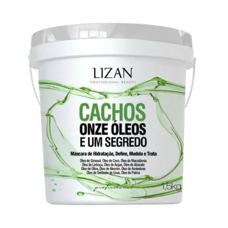 Mascara Capilar Lizan 1,5kg Onze Oleos Cachos