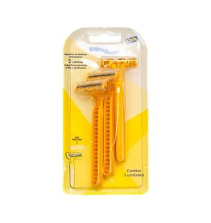 Aparelho De Barbear Super Barb Amarelo C/3