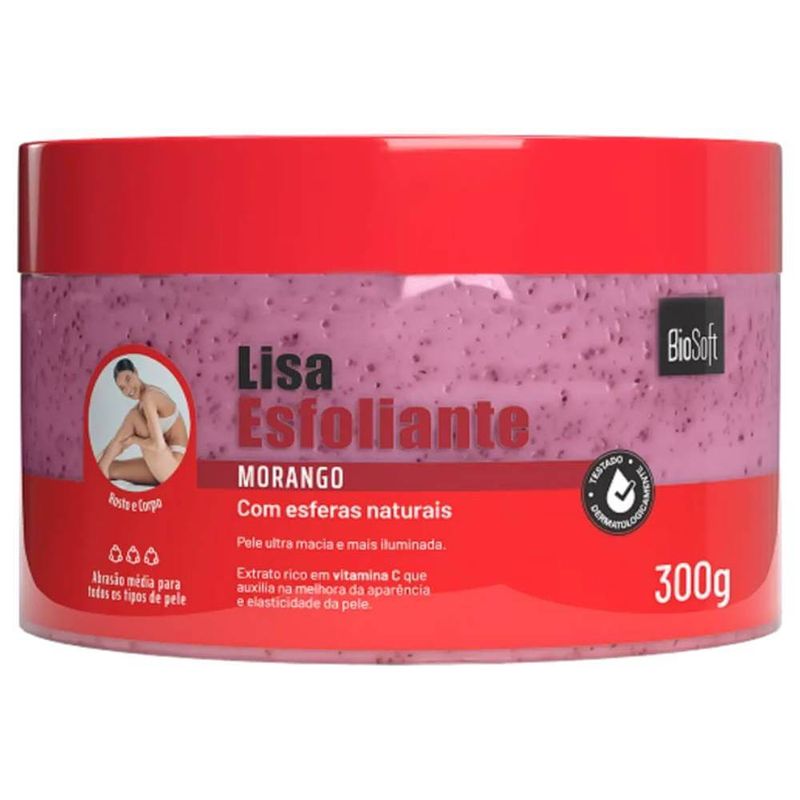 Esfoliante Corporal Biosoft 300g Lisa Morango