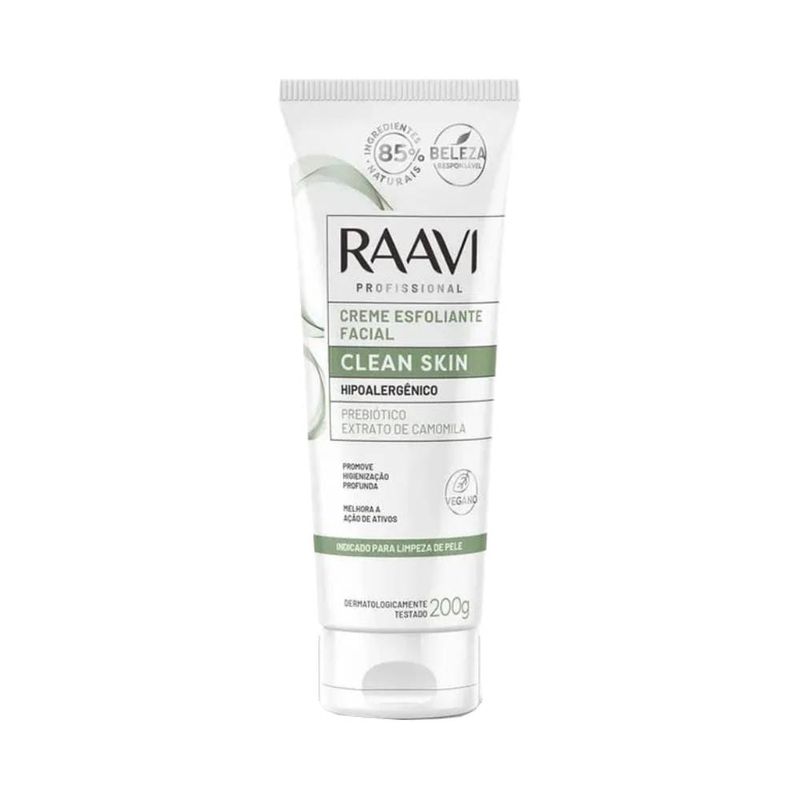 Creme Facial Raavi 200g Esfoliante Clean Skin