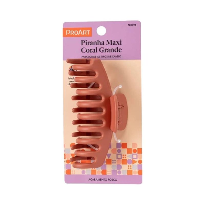 Piranha De Cabelo Proart Maxi Coral Grande