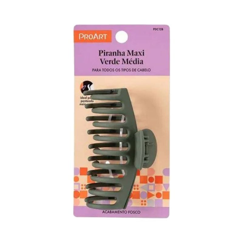 Piranha De Cabelo Proart Maxi Media Verde