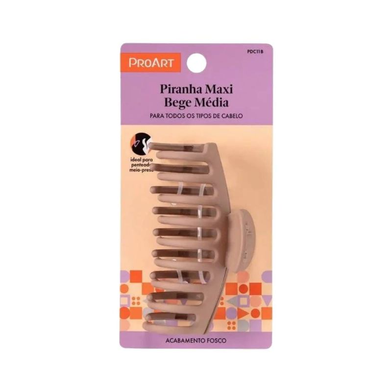 Piranha De Cabelo Proart Maxi Media Bege