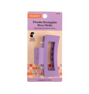 Piranha De Cabelo Proart Retangular Media Roxa