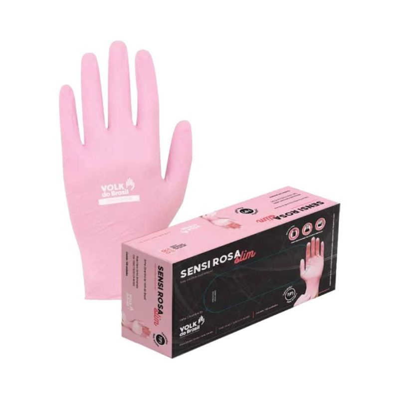 Luva Descartavel Volk Nitr.slim Rosa P