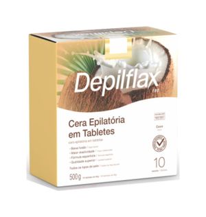 Cera Depilatoria Depilflax 500g Tablete Coco