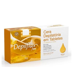 Cera Epilatória Depilflax Tablete Natural 1kg