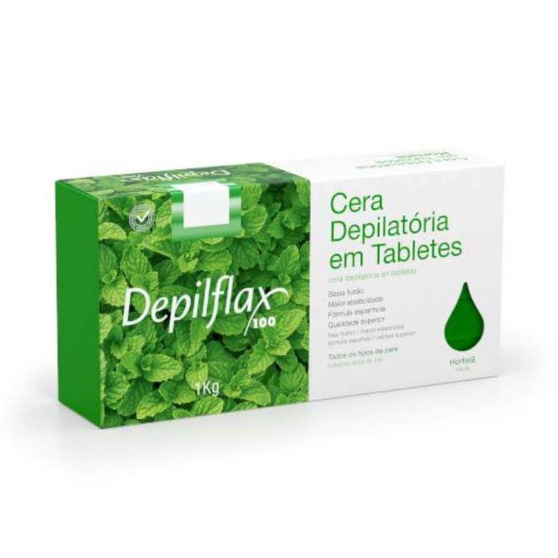 Cera Depilatoria Depilflax 1kg Tablete Hortela