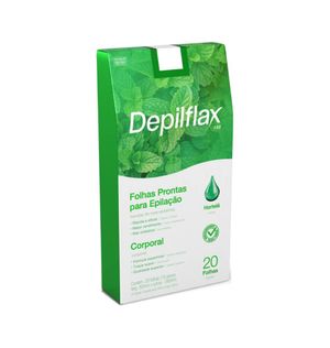 Folhas Prontas Depilflax Depilação Corporal Hortelã 20 Unidades