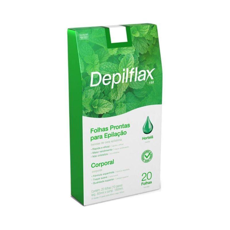 Folhas Prontas Depilflax Depil.corp.c/20 Hortela