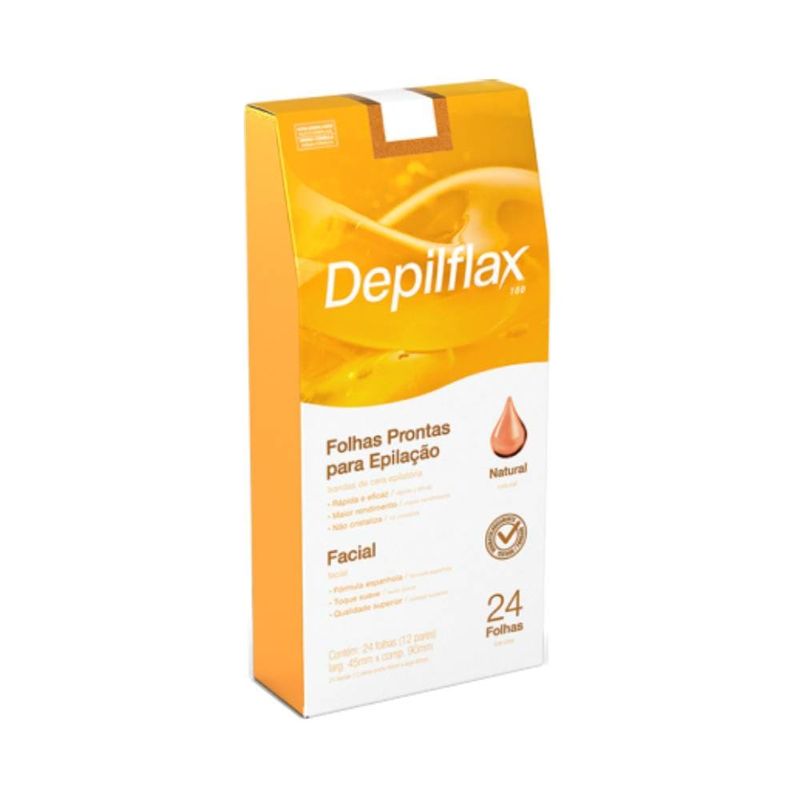 Folhas Prontas Depilflax Depil.facial C/24 Natural