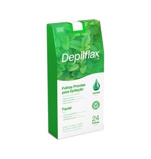Folhas Depilflax Depilação Facial Hortelã 24 Unidades