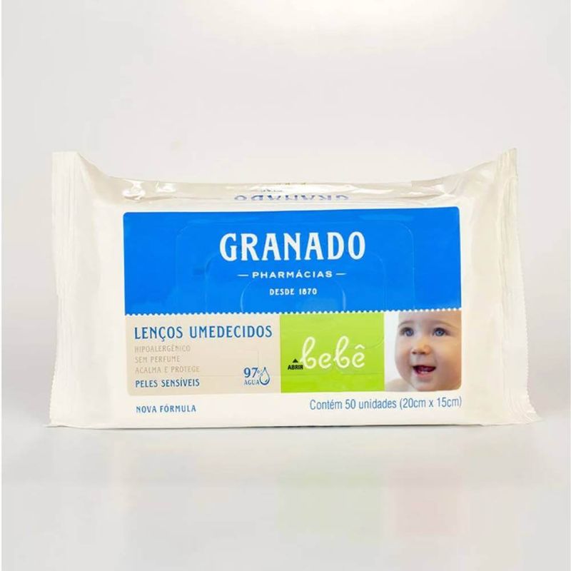 Lenco Umedecido Granado Bebe C50 Pele Sensiveis