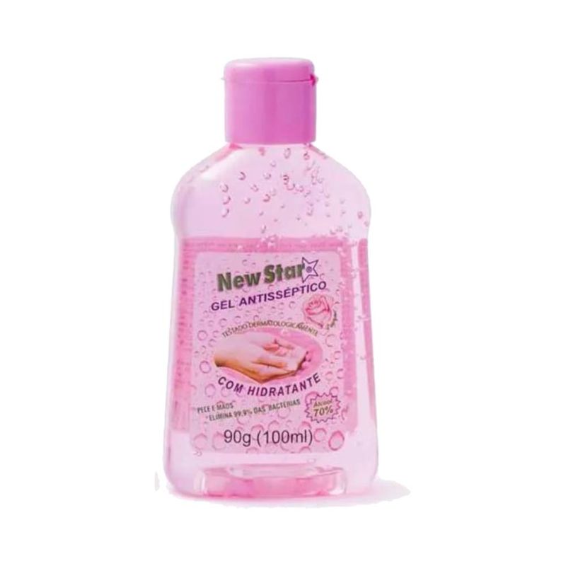 Alcool Gel New Star 100ml Anti-septico Rosas