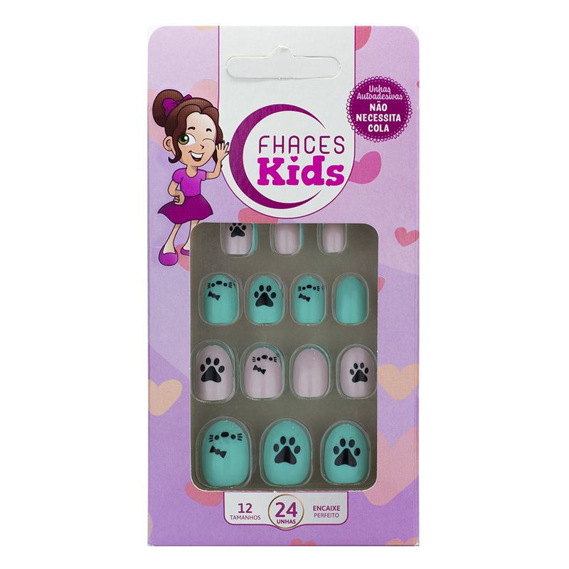 Unhas Postiças Fhaces Infantil Candy Cat
