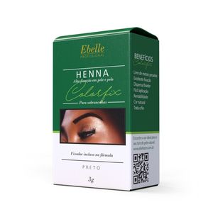 Henna Ebelle 3g P/sobrancelha Preto