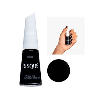 Esmalte Risqué Preto Cremoso Eu Sou Esse Glamour Todo