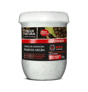 Creme Para Massagem D'agua Natural Pimenta Negra 650g